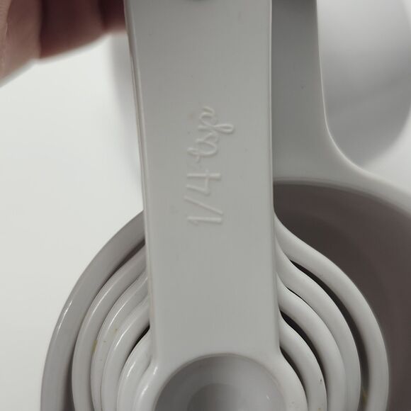 Pioneer Woman  Measuring Cups Spoons Set Kitchen Gadgets White Floral 1/4tsp -1c - Picture 8 of 10